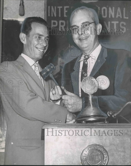 1959, Leon Hearn with Man & gavel, Birmingham Civitan Club - Historic Images