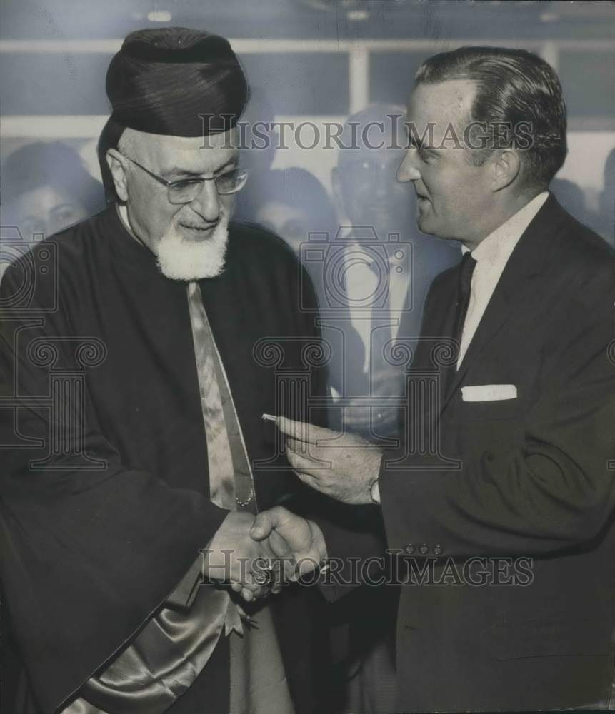 1962, Patriarch Peter Paul Meouchi with Mayor Arthur J. Hanes - Historic Images