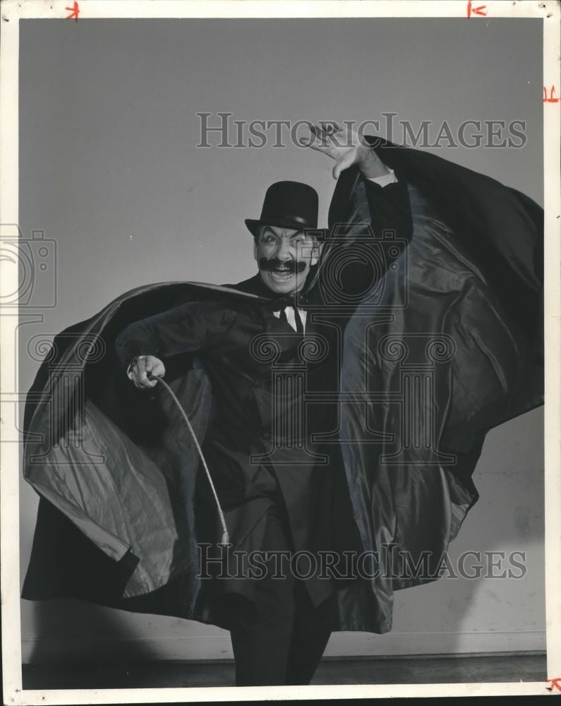 1969, Director Bill Ozier as Squire Cribbs in &quot;The Drunkard&quot; Play - Historic Images