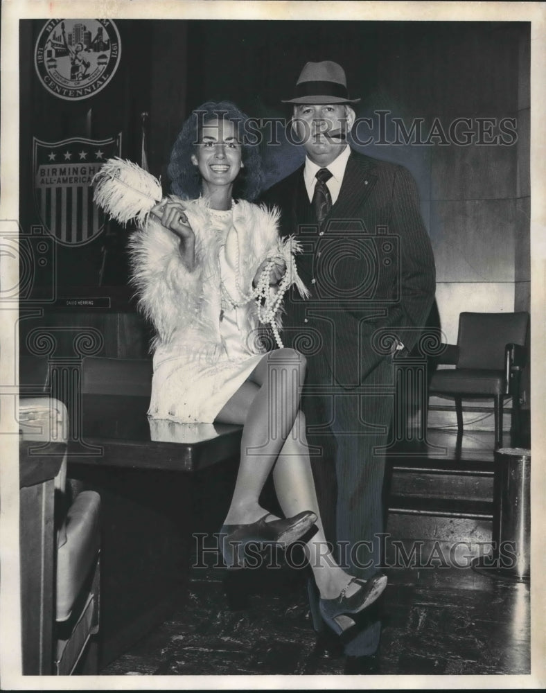 1977 Angi Proctor, Police Chief James Parsons in Costume for Party - Historic Images