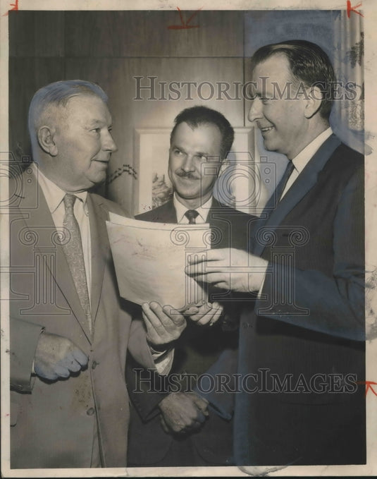 1960, Musician Walter Moeck, Mayor James W. Morgan, Frank W. George - Historic Images