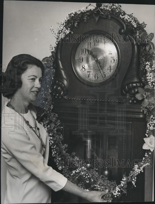 1970, Mrs. James McCleney, Chairwoman with Clock - abno07279 - Historic Images