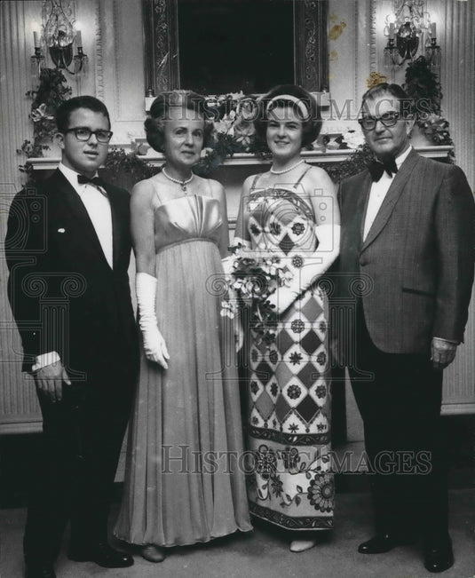 1967, Miss Margaret Cameron McDonald, Debutante with Family at Club - Historic Images