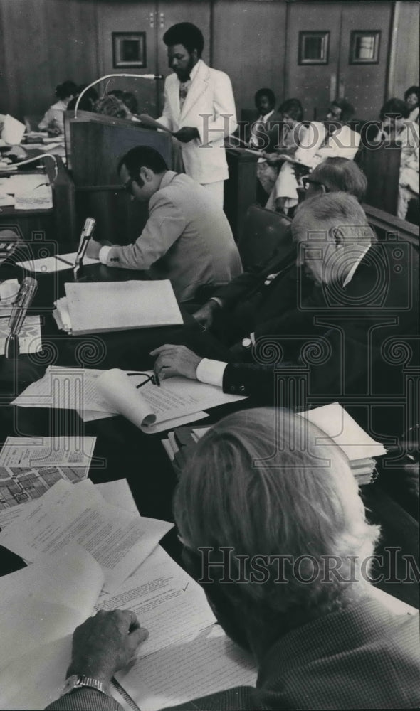1975 Ronald Jackson, Alabama Legislator at microphone with Others-Historic Images