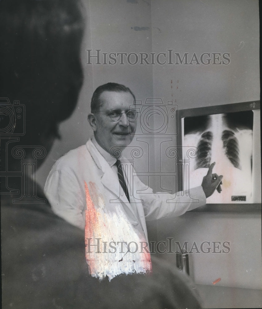 1962, Dr. Champ Lyons, Physician, Medical Center with X-ray - Historic Images