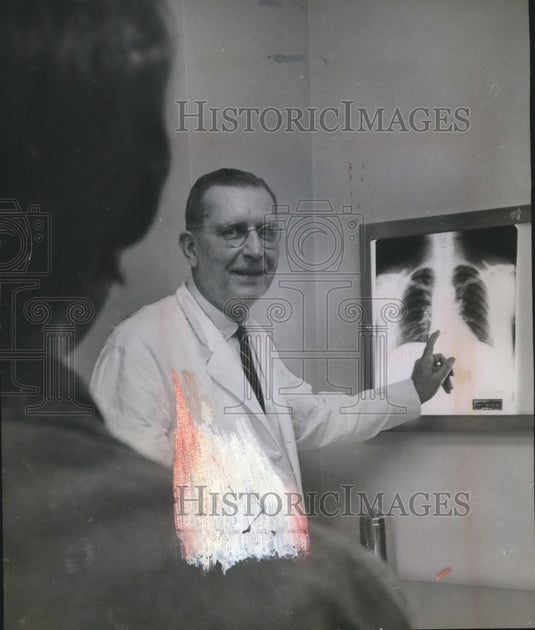 1962, Dr. Champ Lyons, Physician, Medical Center with X-ray - Historic Images