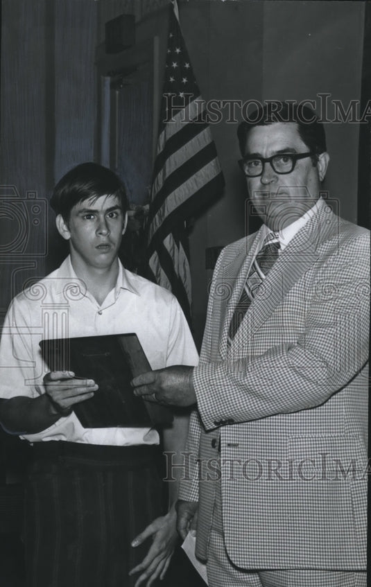 1974, George Limbaugh, Chairman of School for the Blind, at awards - Historic Images
