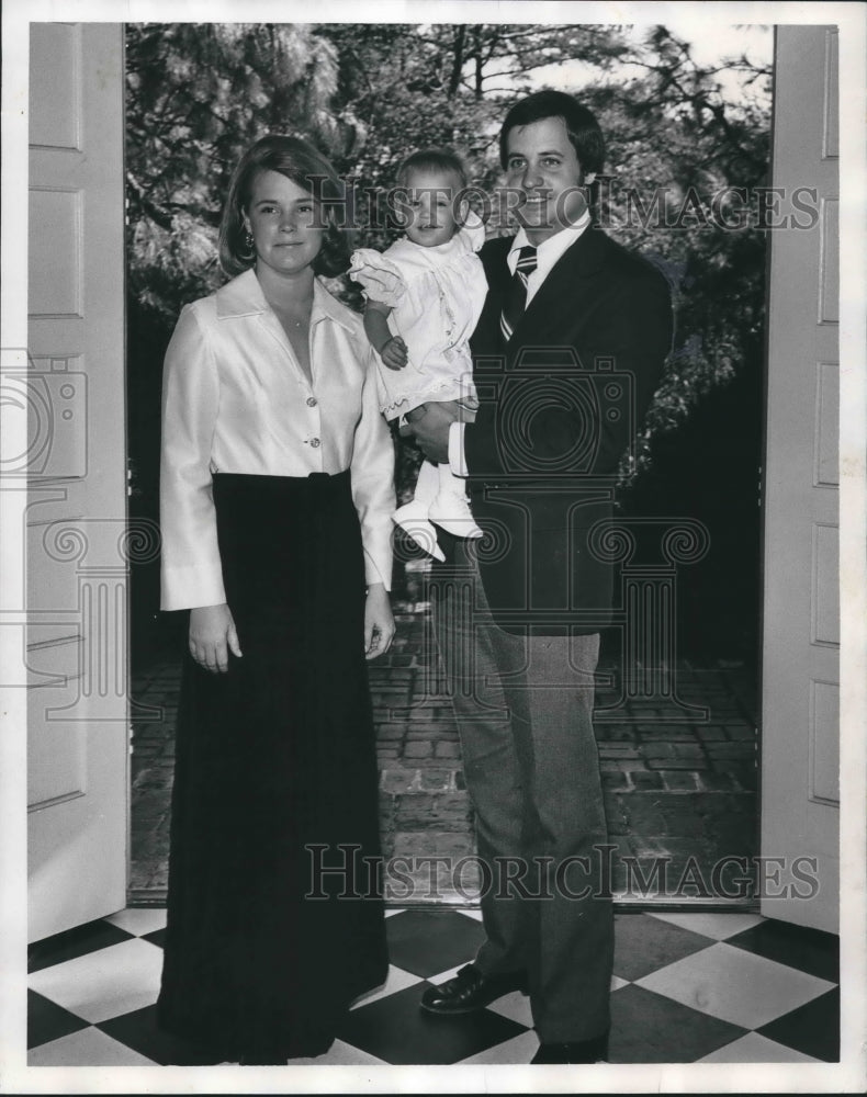 1974, Mr. and Mrs. Frank Lindstrom and young daughter Kristen - Historic Images