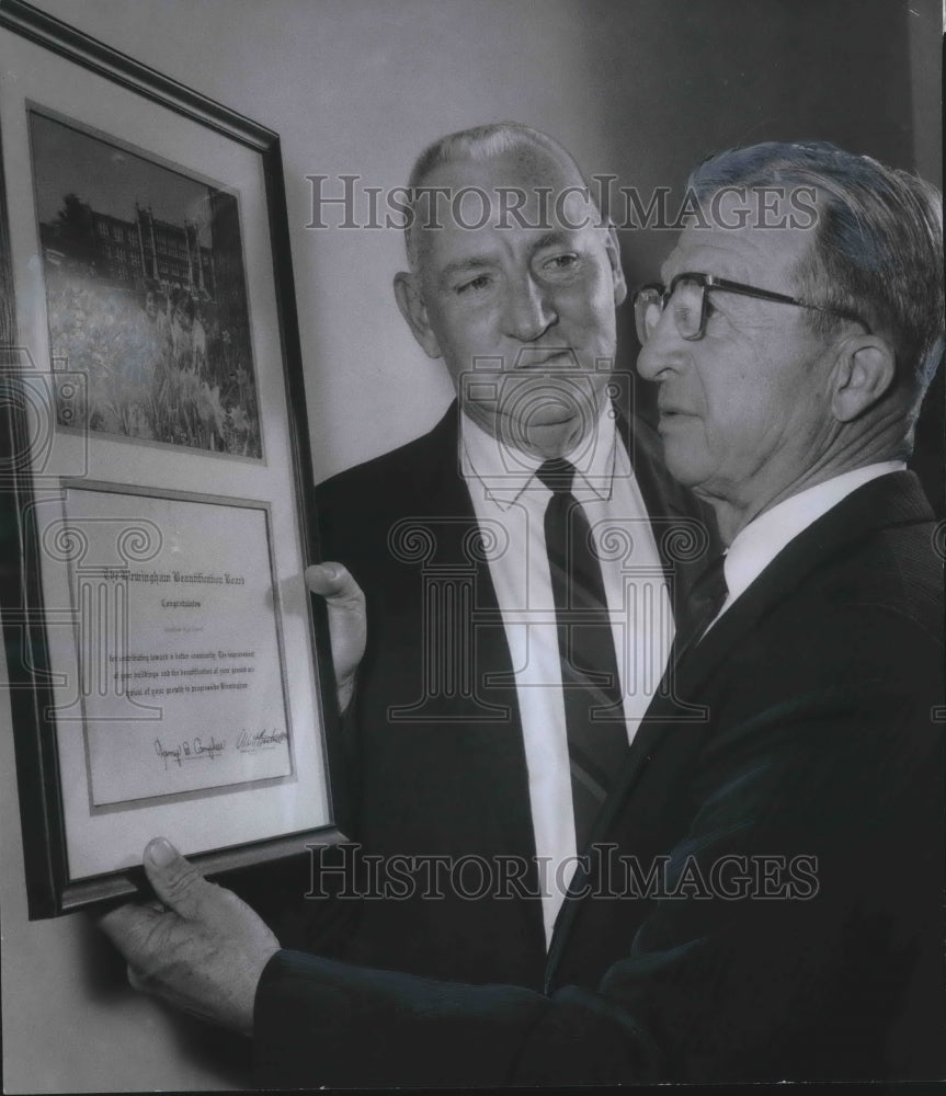 1968, Principal E. E. Moree, left, and Billy Bancroft, of Woodlawn - Historic Images