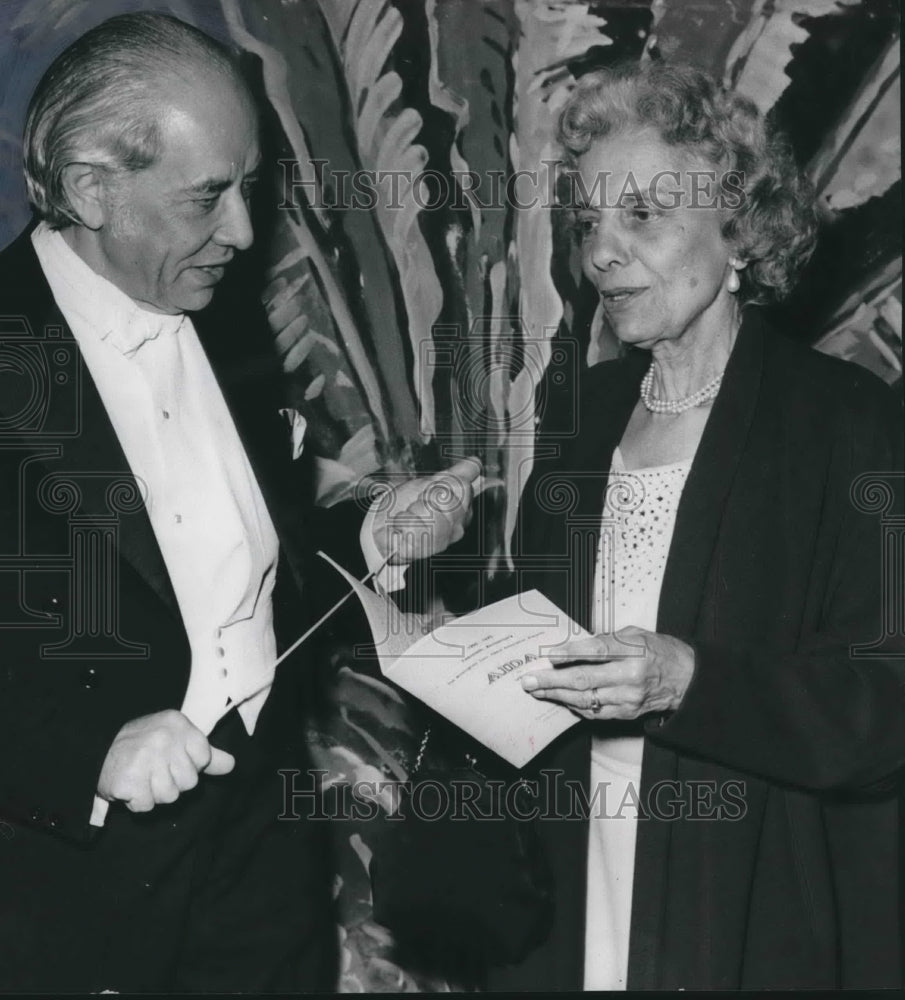 1975, Dr. Peter Paul Fuchs, Martha Dick McClung before Music Concert - Historic Images