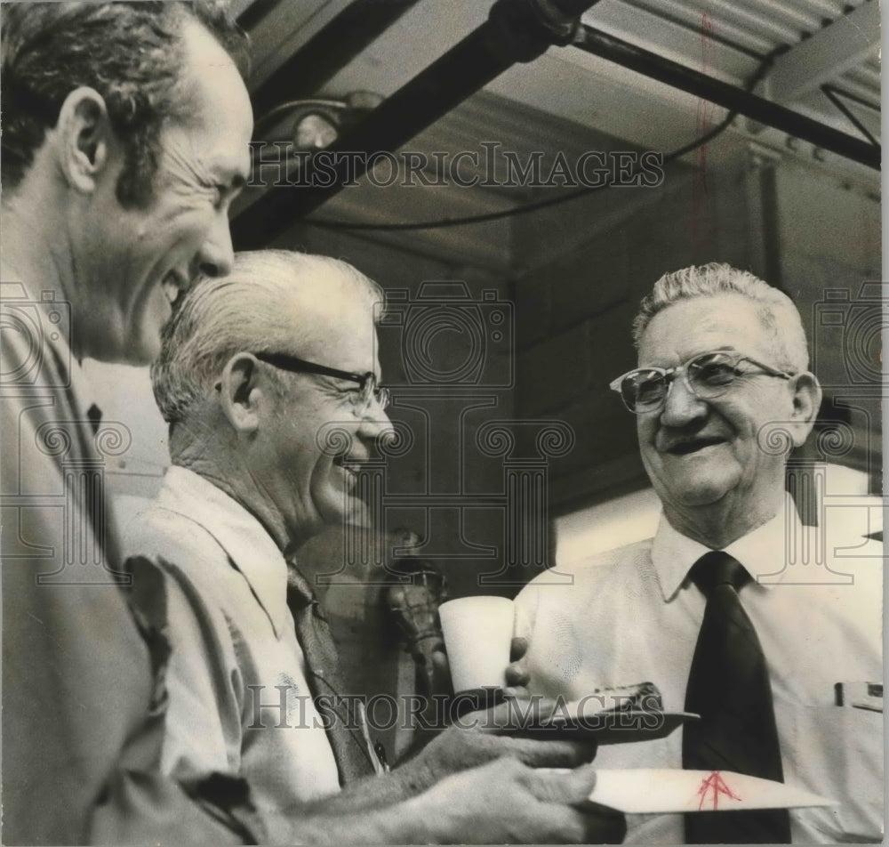 1972, Birmingham News Retiree Charles King with Others at Party - Historic Images