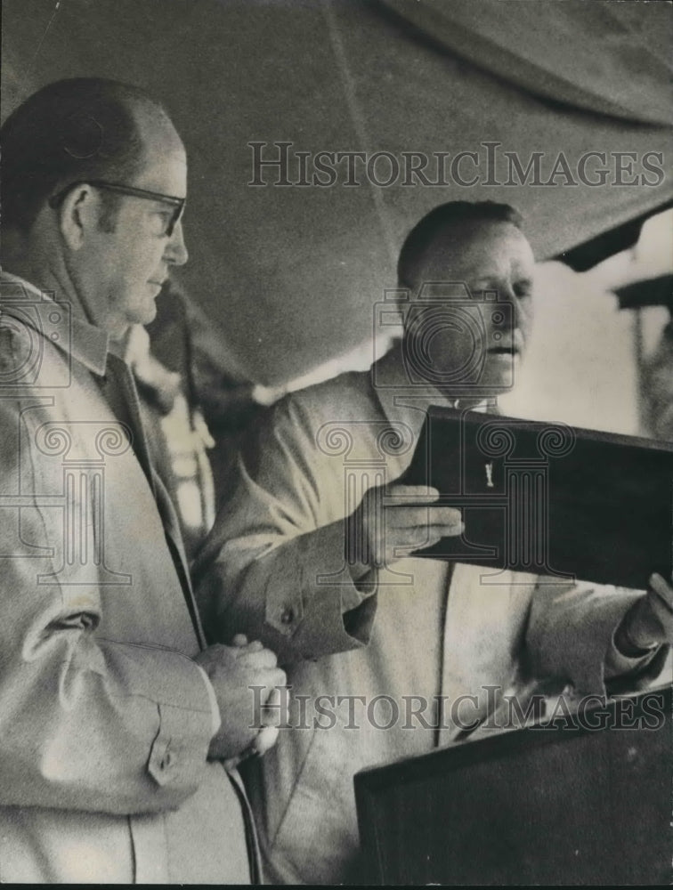 1970, Elton B. Stephens with Albert Mills at Award Ceremony, Alabama - Historic Images