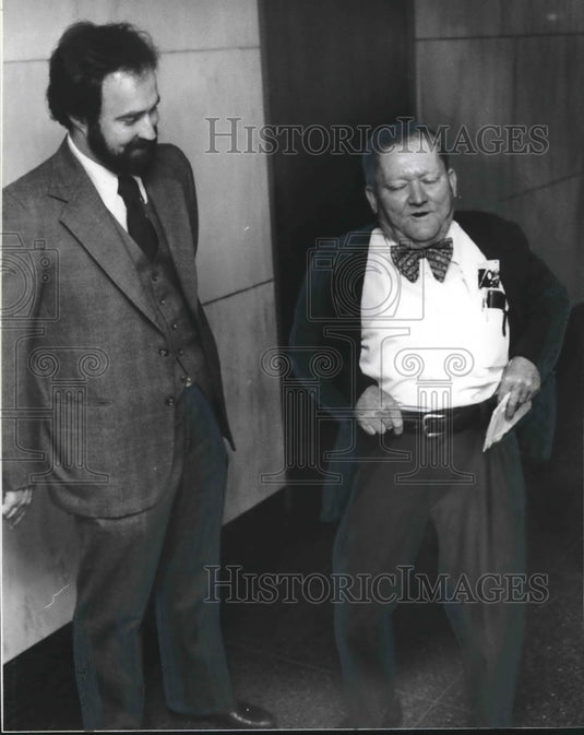 1979 Ralph "Shorty" Price, Politician, Hitches Up His Pants - Historic Images