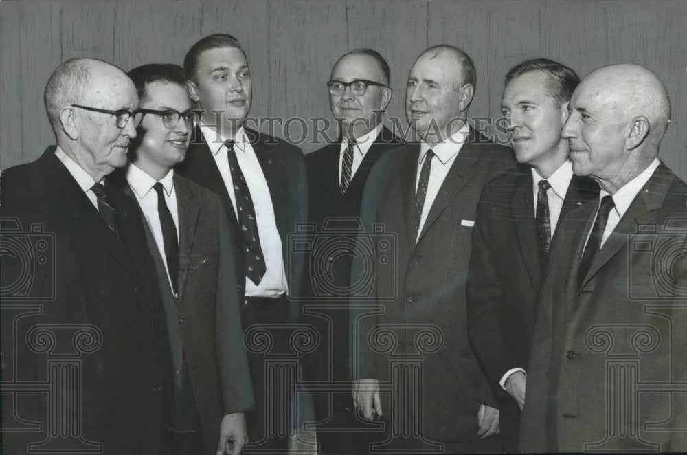 1966, Seven Builders of the Five Points YMCA including Ed H. Moore - Historic Images