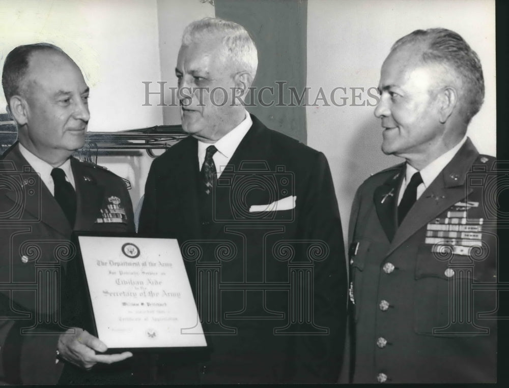 1962, William S. Pritchard presented certificate by George T. Duncan - Historic Images
