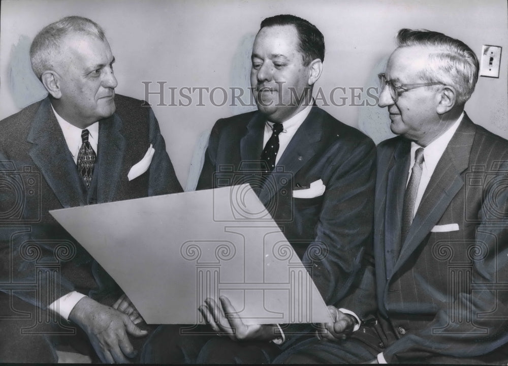 1956 Executive W. S. Pritchard, left, James A. Head, William Engel - Historic Images