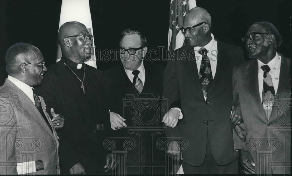 1976, Baptist Convention President D. L. Ireland with Others at event - Historic Images
