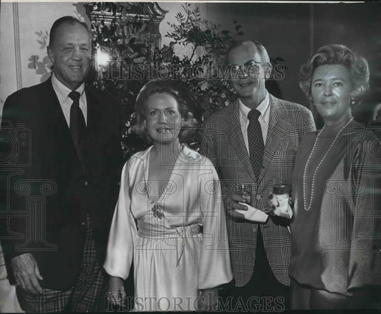 1977, Bill and Dot Ireland, Floyd and Dot Tayloe at Christmas party - Historic Images