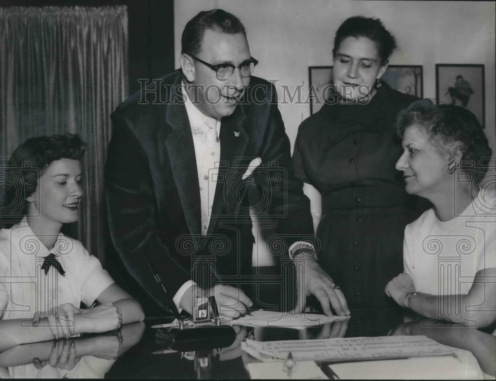 1957, Bessemer, Alabama Mayor Jesse Lanier with Others in his Office - Historic Images