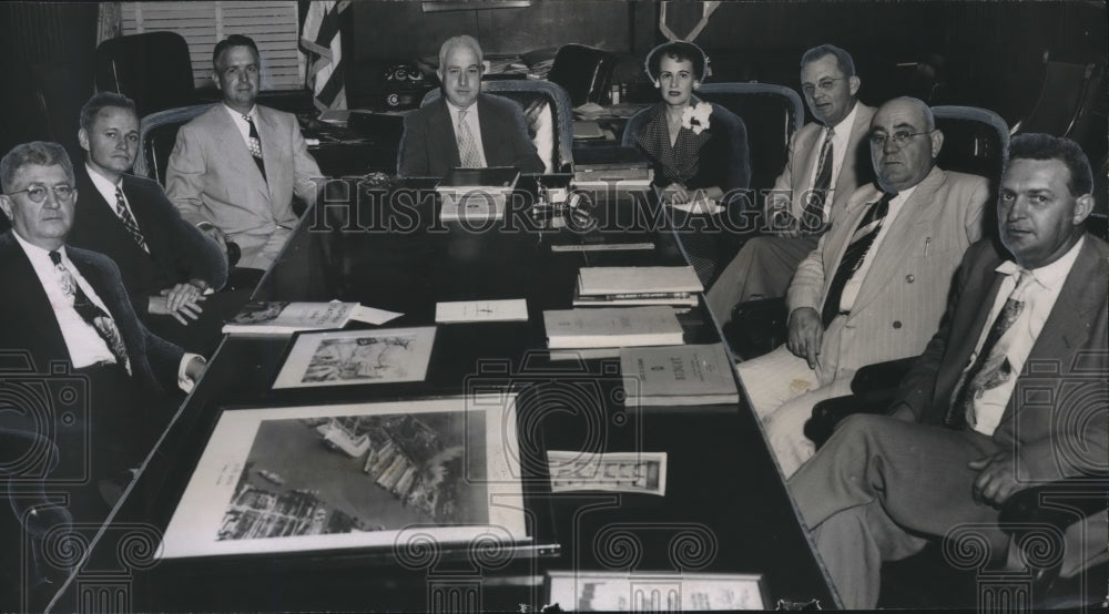 1951, Alabama Governor Persons meets with new Milk Control Board - Historic Images