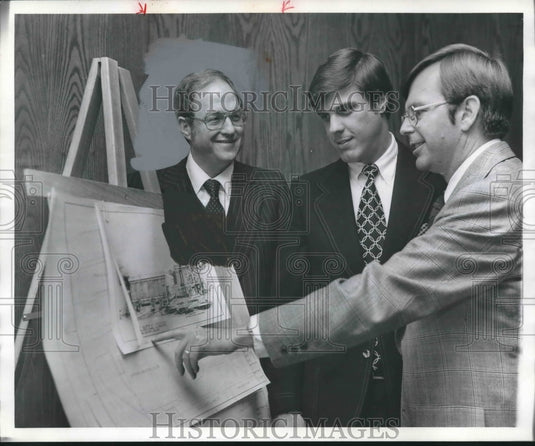 1978, Larry D. Striplin Jr. & Birmingham Businessmen Review Drawings - Historic Images