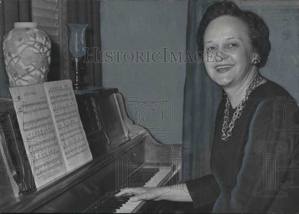 1961 Judge Annie Lola Price by Piano Relaxing From Appellate Court - Historic Images