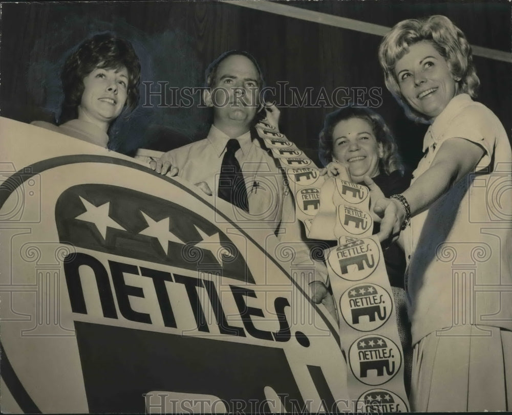 1972, Alabama State Rep. Bert Nettles at Senatorial Campaign Office - Historic Images