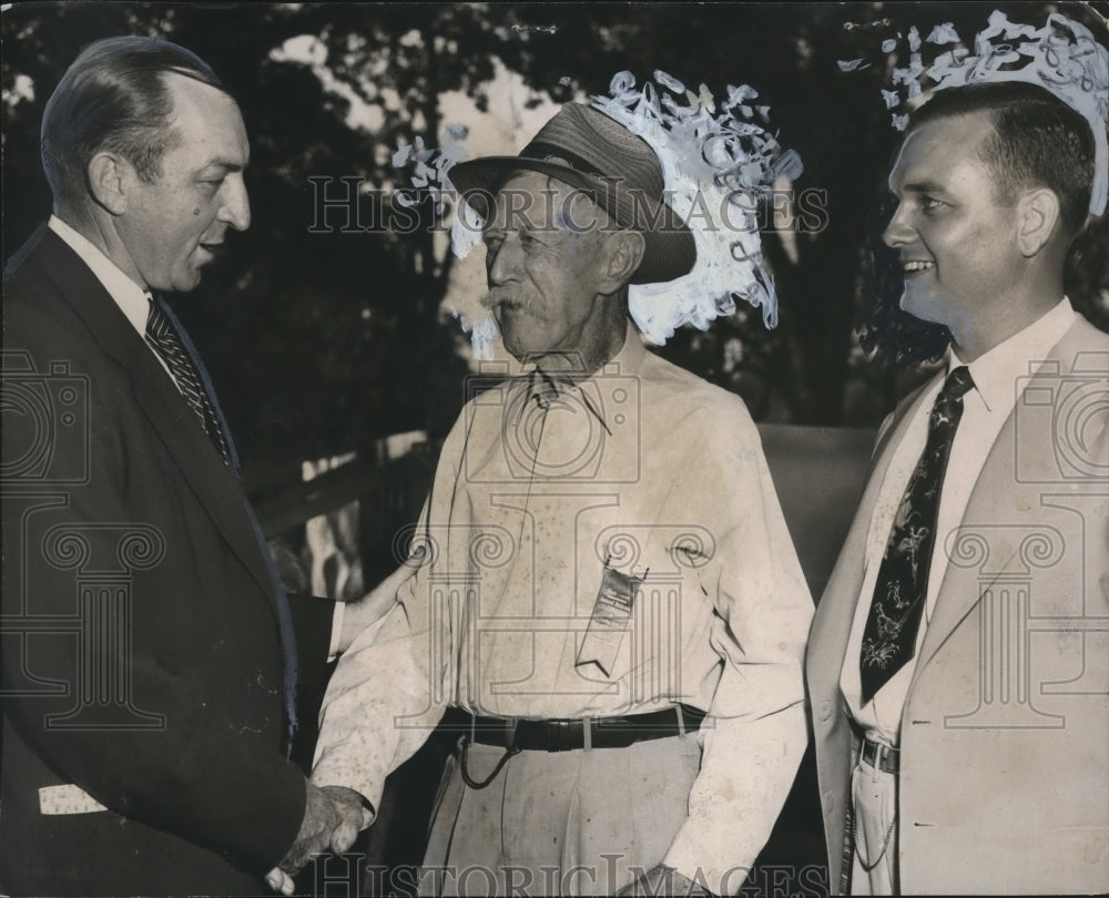 1958 Oldest Railroader James Cloud with Representative Bob Jones - Historic Images