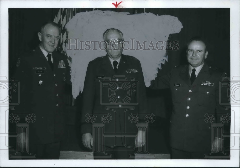 1974, Brigadier General John D. Jones, and two men, Pennsylvania - Historic Images