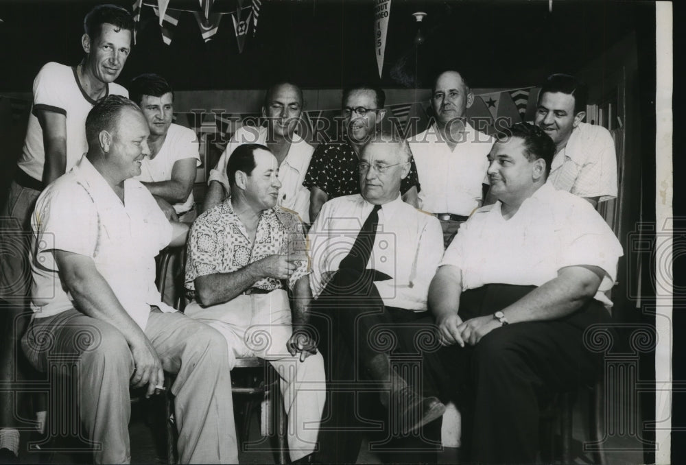 1952 Members of Gulf Shores Lions Club, Alabama, discuss future - Historic Images