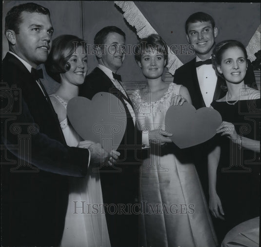 1968, Bachelor's Club & Guests at Valentine Cotillion, Birmingham, AL - Historic Images