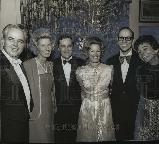 1971, Party Guests Mr & Mrs Johnson, Mr & Mrs White, Mr & Mrs Muray - Historic Images