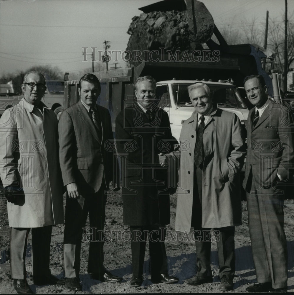 1972, Officials Break Ground for Coca-Cola Bottling Company Expansion - Historic Images