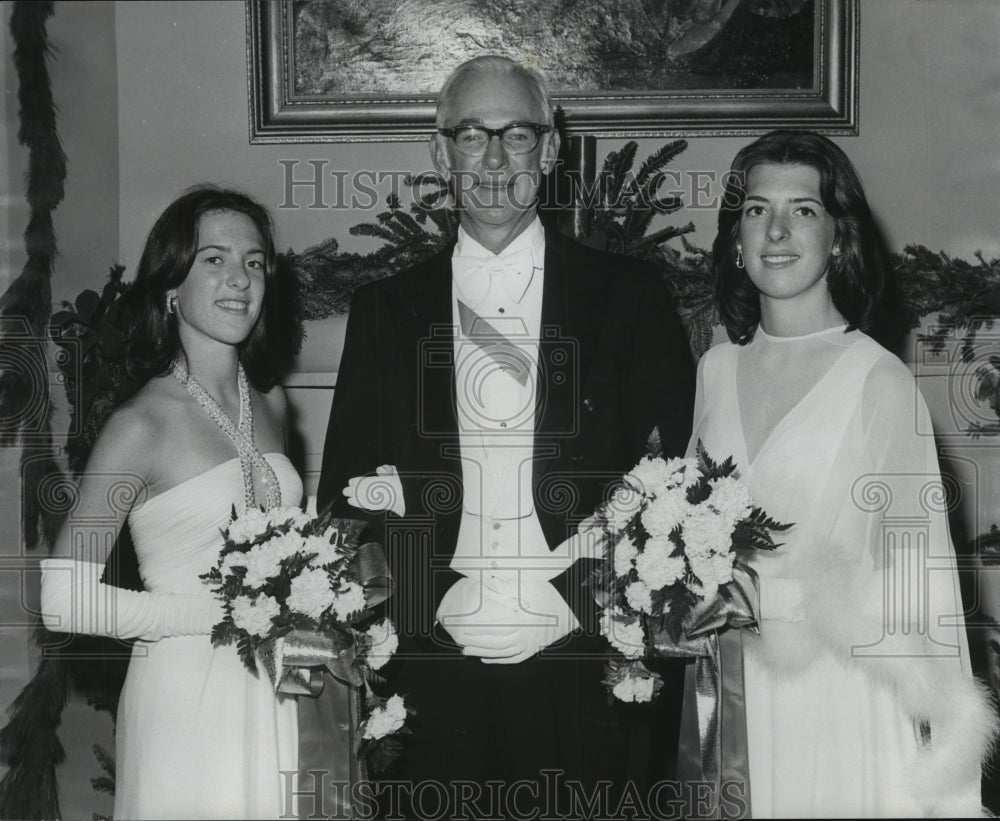 1976, Dr. Wood Herren with Debutante Daughters at Ball - abno08950 - Historic Images