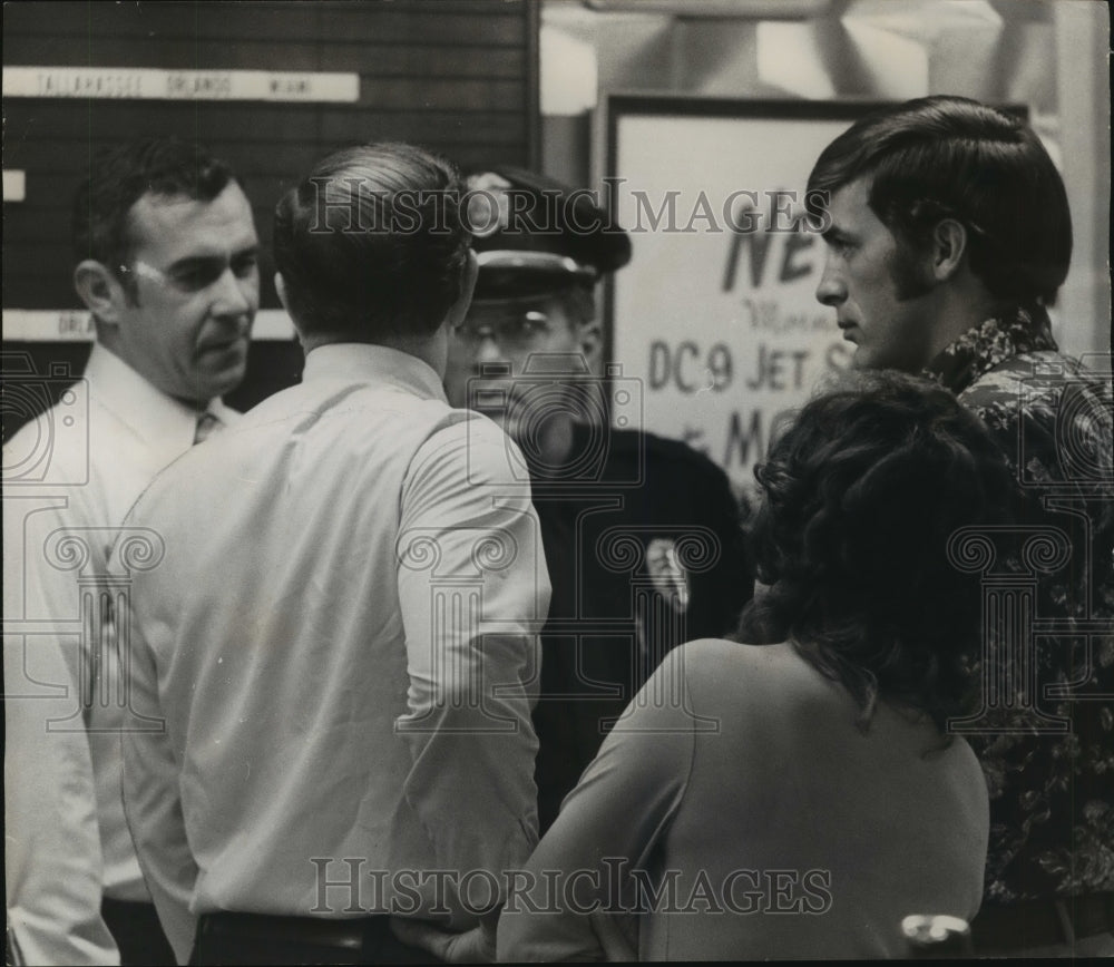 1972, Southern Airways employees after hijacking, Birmingham, Alabama - Historic Images