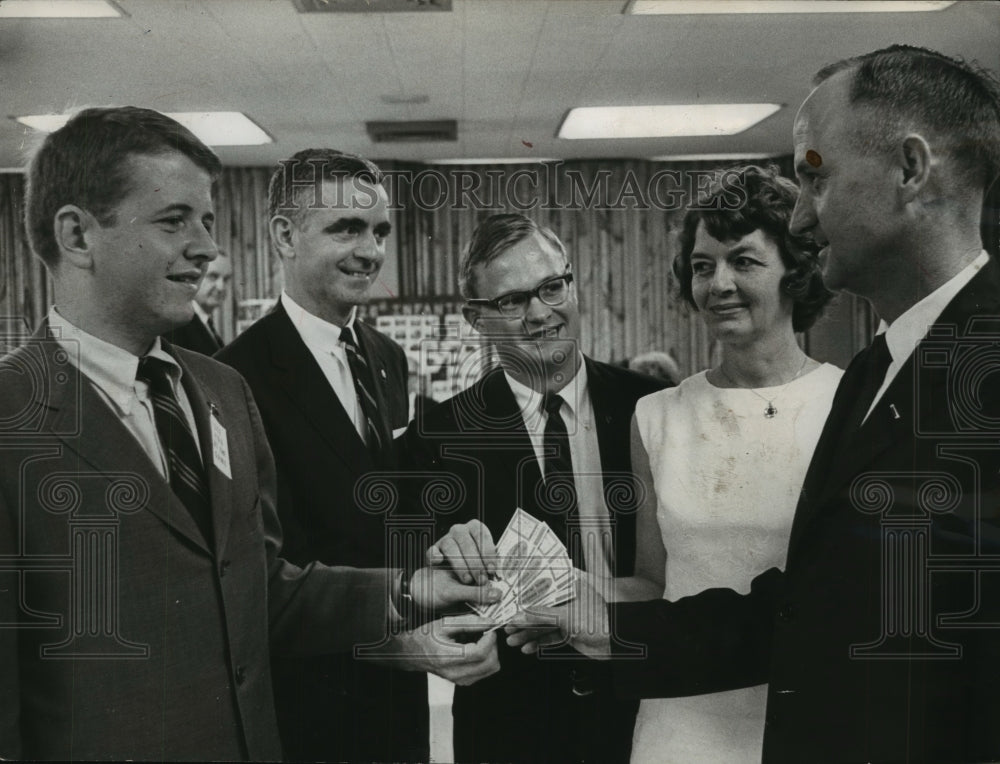 1966, Tickets Presented from Jaycees to Colonel and Mrs. Smith - Historic Images