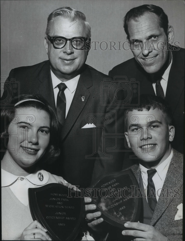 1965, Sax Lawrence, President Homewood City Council honor 2 students - Historic Images