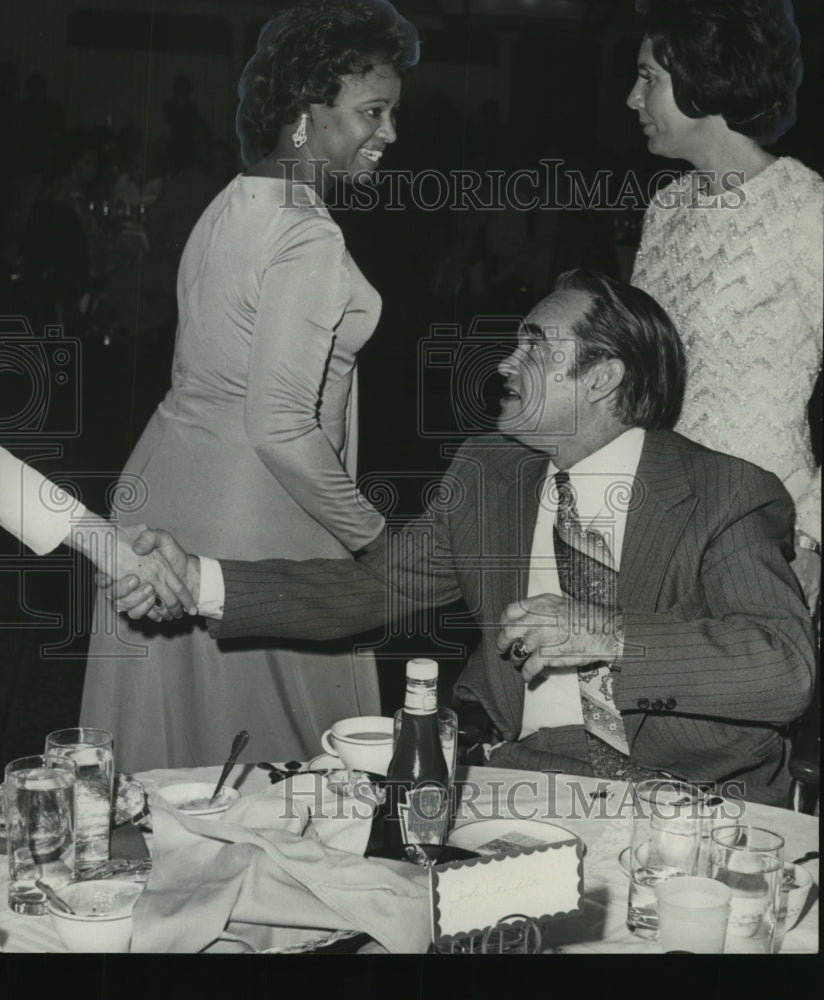 1975, Mrs. Chris McNair with Governor &amp; Mrs. Wallace at Inauguration - Historic Images