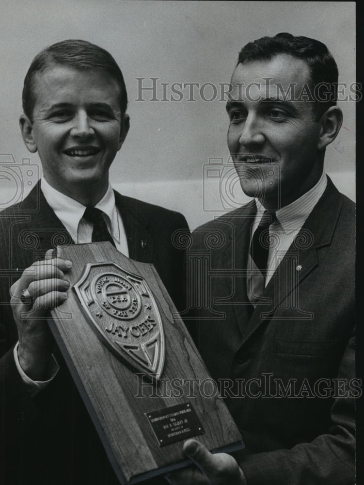 1967, Roy Gilbert with Jaycee President Fred Renneker, III - Historic Images