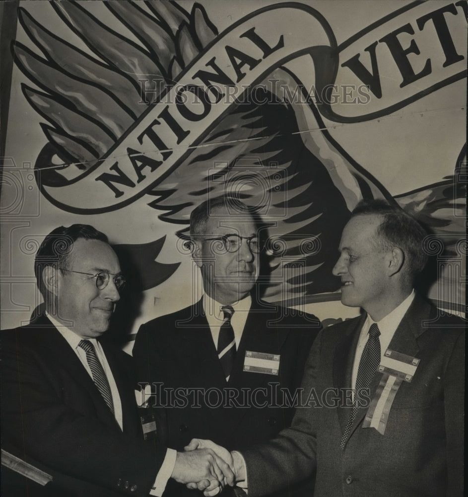 1957, Veterans Day Award presented at World Peace Luncheon - Historic Images