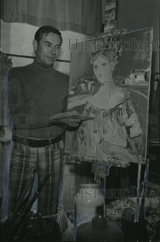 1971, Arthur Weeks, Birmingham Artist, Displays Work - abno09855 - Historic Images