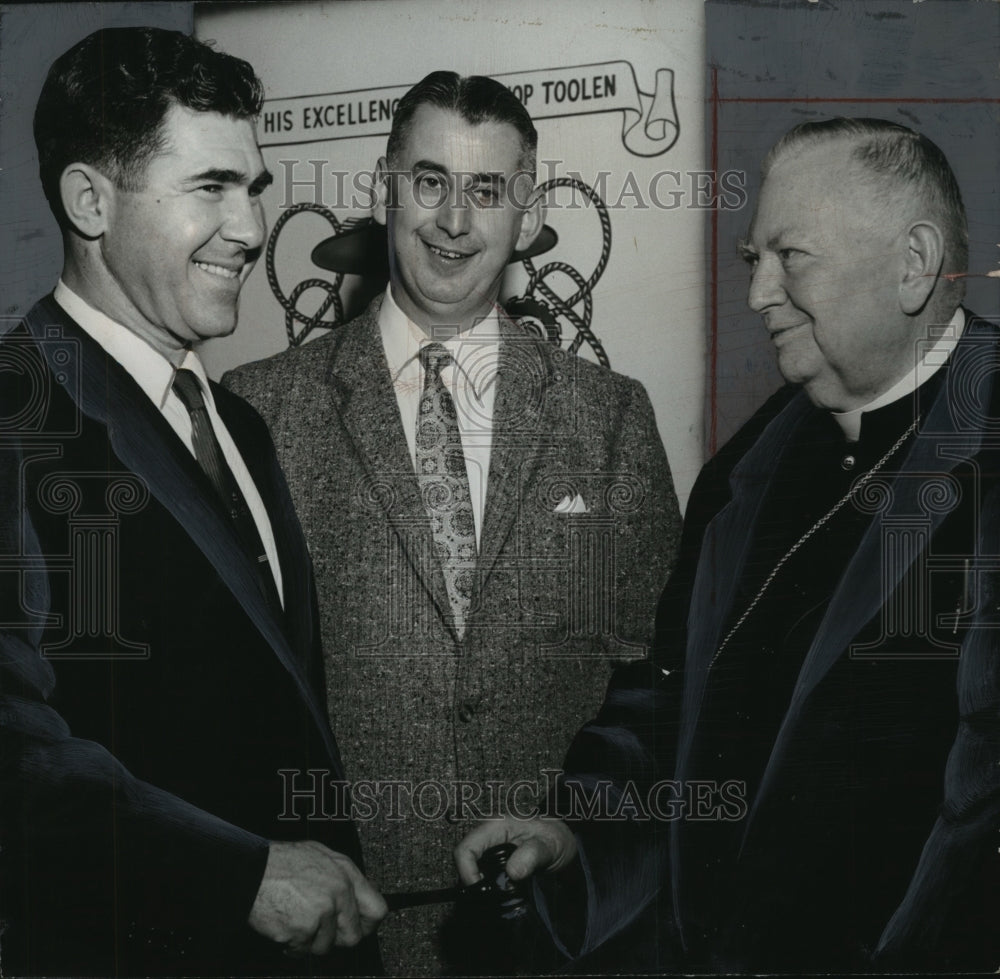 1958, Sam Baldone Given Gavel, President - Birmingham Holy Name Union - Historic Images