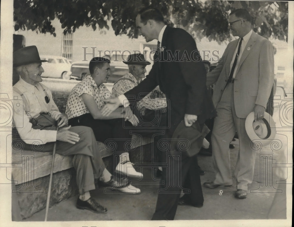 1958, John Paterson, Candidate for Alabama Governor greets the public - Historic Images