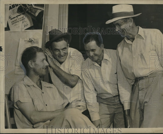 1951 Striking steel workers hear Pullman Standard strike is over. - Historic Images