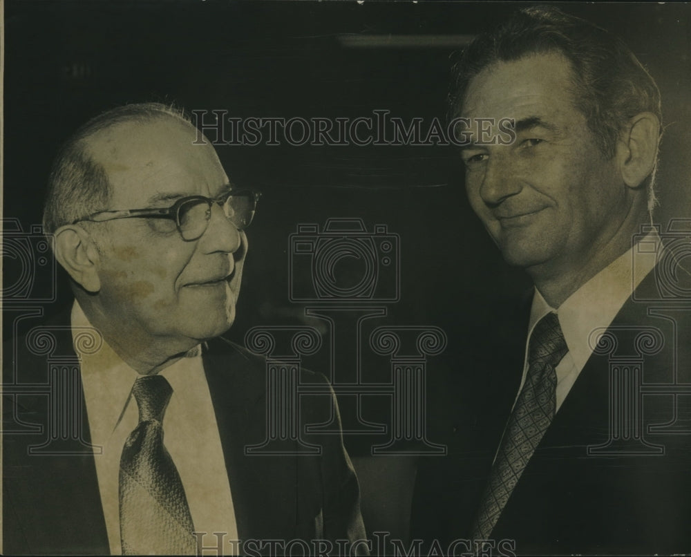 1973, John K. McKinley, Morris Sokol Discuss Energy, Tuscaloosa, AL - Historic Images