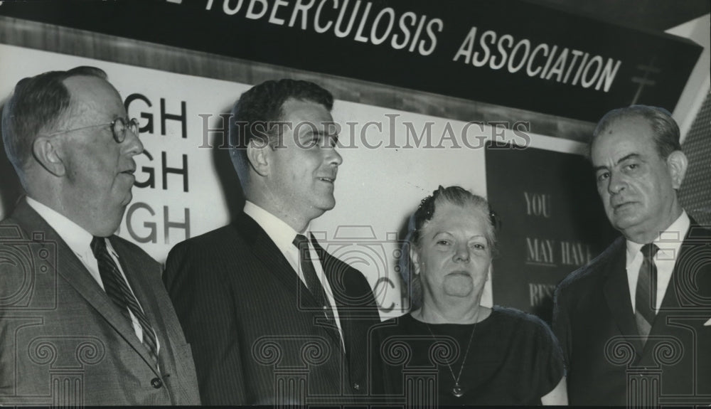 1963, Christmas Seal Campaign Officials at Tuberculosis Booth at Fair - Historic Images