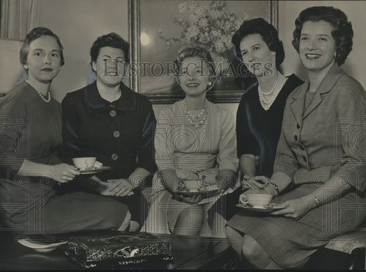 1961, Civiettes Welcome Six Members to Civic-Social Organization - Historic Images
