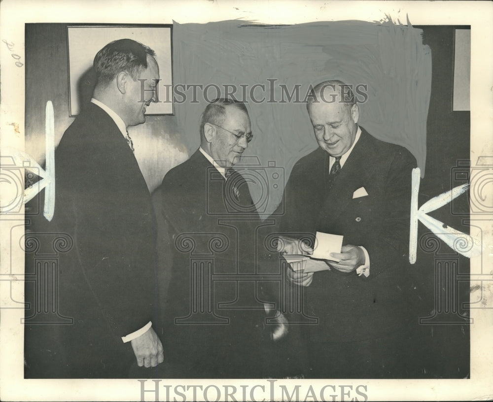 1944, Edwin Pauley, Governor Spader, Frank Walker at Dinner Party - Historic Images