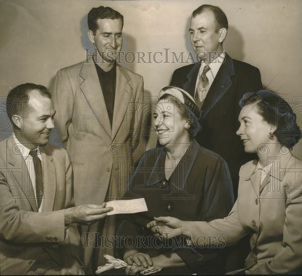 1954 Lions Club Presents Check to Midfield PTA and Boy Scouts - Historic Images