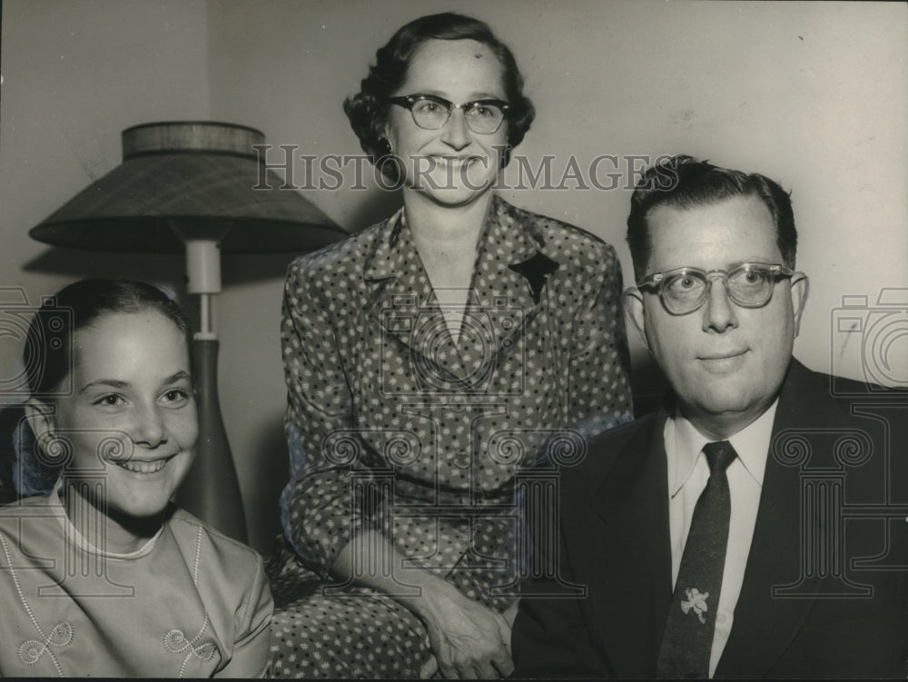 1955, Reverend and Mrs. Hughston Payton and Daughter Alice - Historic Images